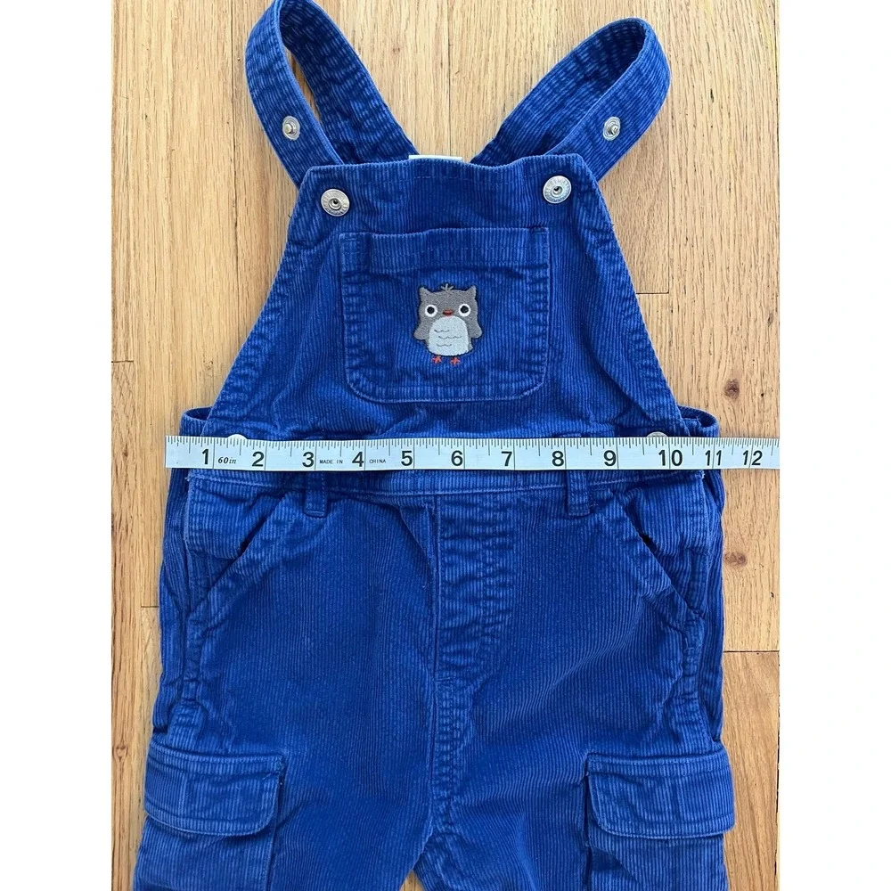 Gymboree‎ Boys Royal Blue Corduroy Owl Cargo Overalls 18-24 Months